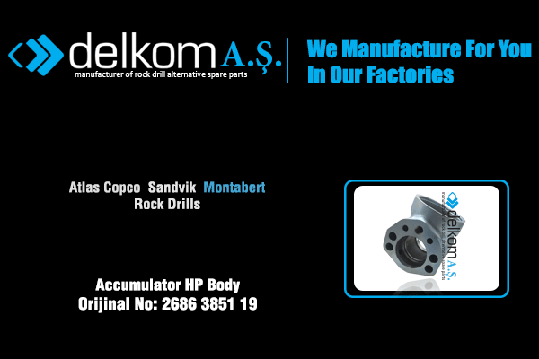 Accumulator HP Body Rock Drill Spare Parts